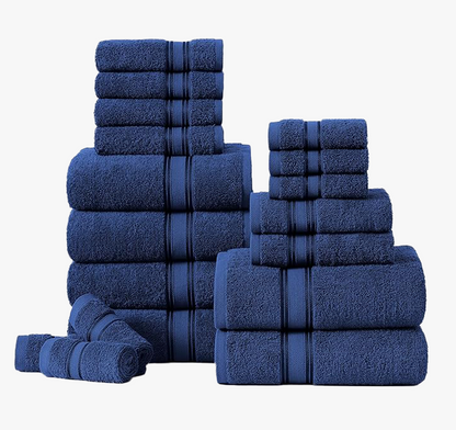 18 Piece Towel set-Navy