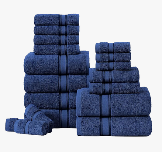 18 Piece Towel set-Navy