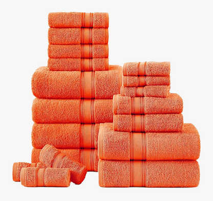 18 Piece Towel set-Rust