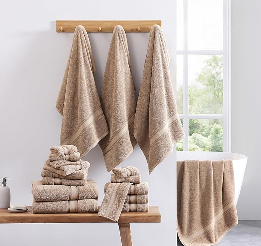 18 Piece Towel set-Taupe