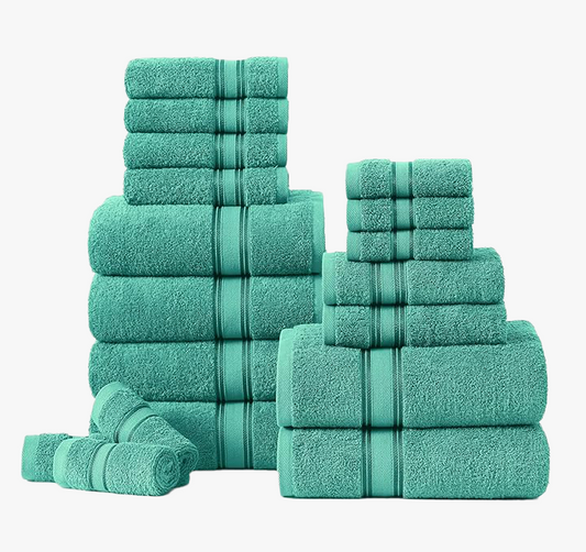 18 Piece Towel set-Teal