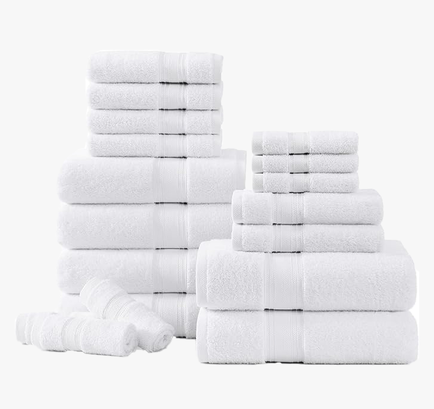 18 Piece Towel set-White