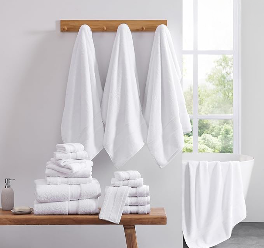 12 Piece 100% Cotton Towel Set