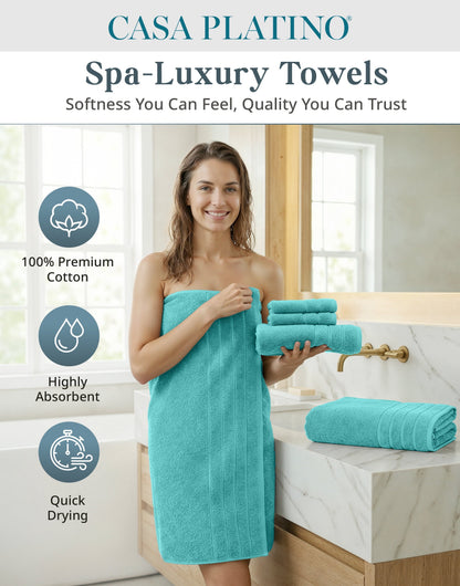 18-Piece Cotton Bath Towel Set cp-gallery: color=Aqua Sky; size=18 Piece Set