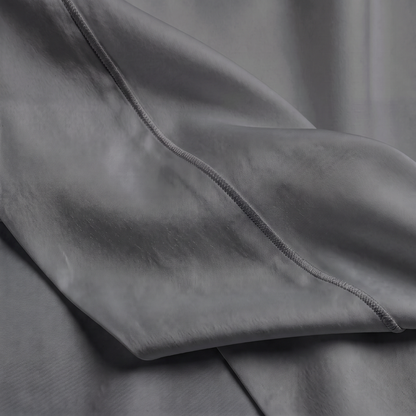 1000 Thread Count Sheet Set - Charcoal - corded hem stitching close-up