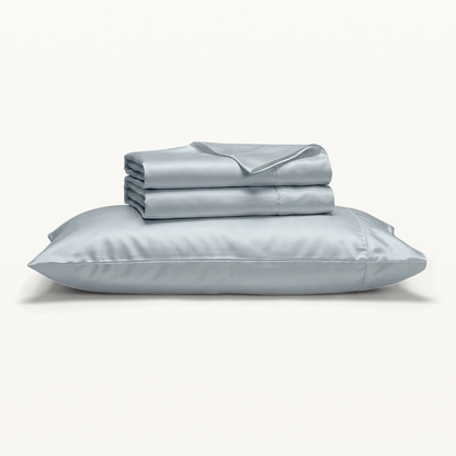 1000 Thread Count Sheet Set - French Blue - folded sheets with one pillowcase