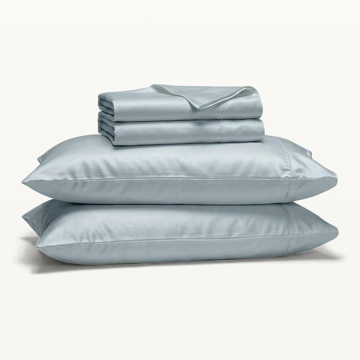 1000 Thread Count Sheet Set - French Blue - folded sheets with two pillowcases