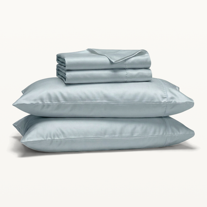 1000 Thread Count Sheet Set - French Blue - folded sheets with two pillowcases