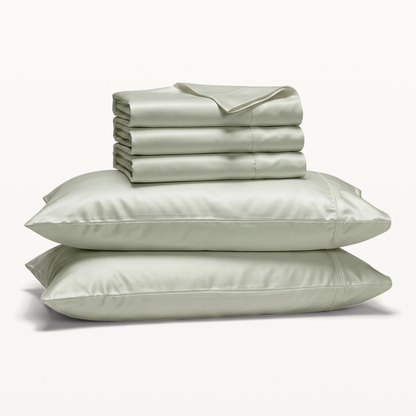 1000 Thread Count Sheet Set - Mineral - Split King set with three folded sheets and two pillowcases