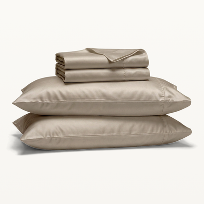 1000 Thread Count Sheet Set - Taupe - folded sheets with two pillowcases
