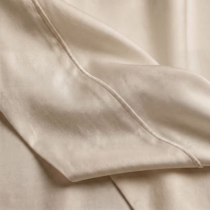 1000 Thread Count Sheet Set - Taupe - corded hem stitching close-up