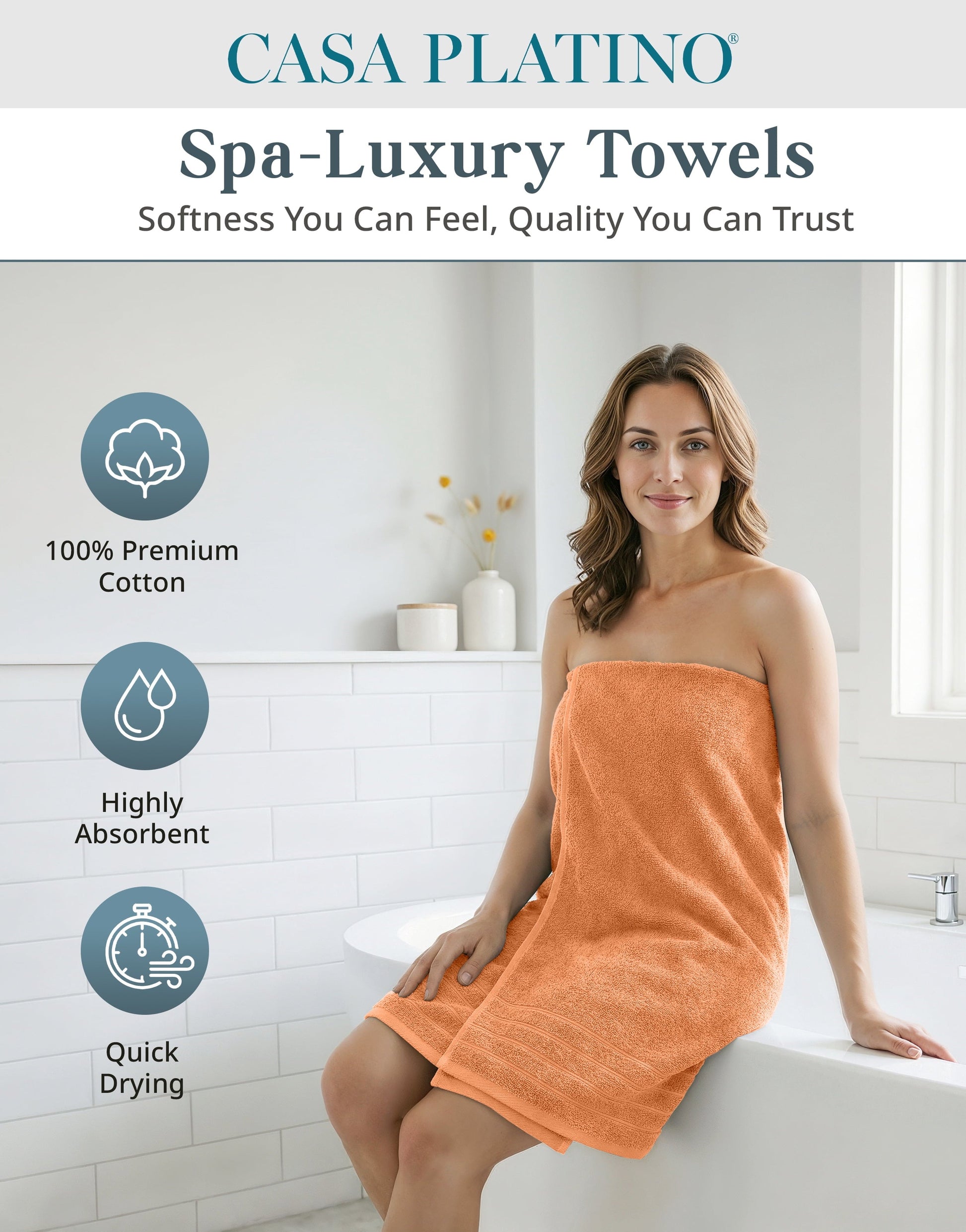 24-Piece Cotton Bath Towel Set