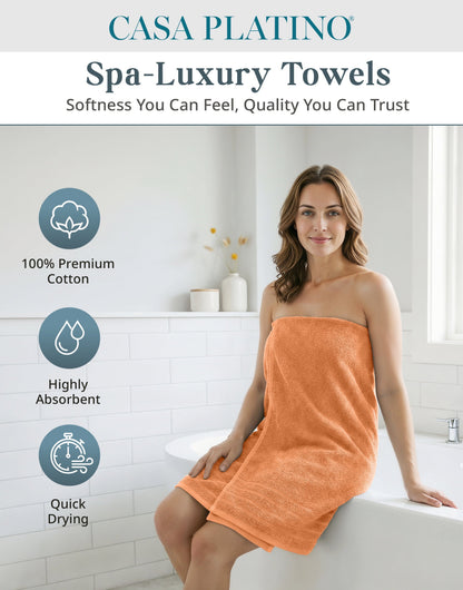 24-Piece Cotton Bath Towel Set cp-gallery: color=Peach Fuzz; size=24 Piece Set