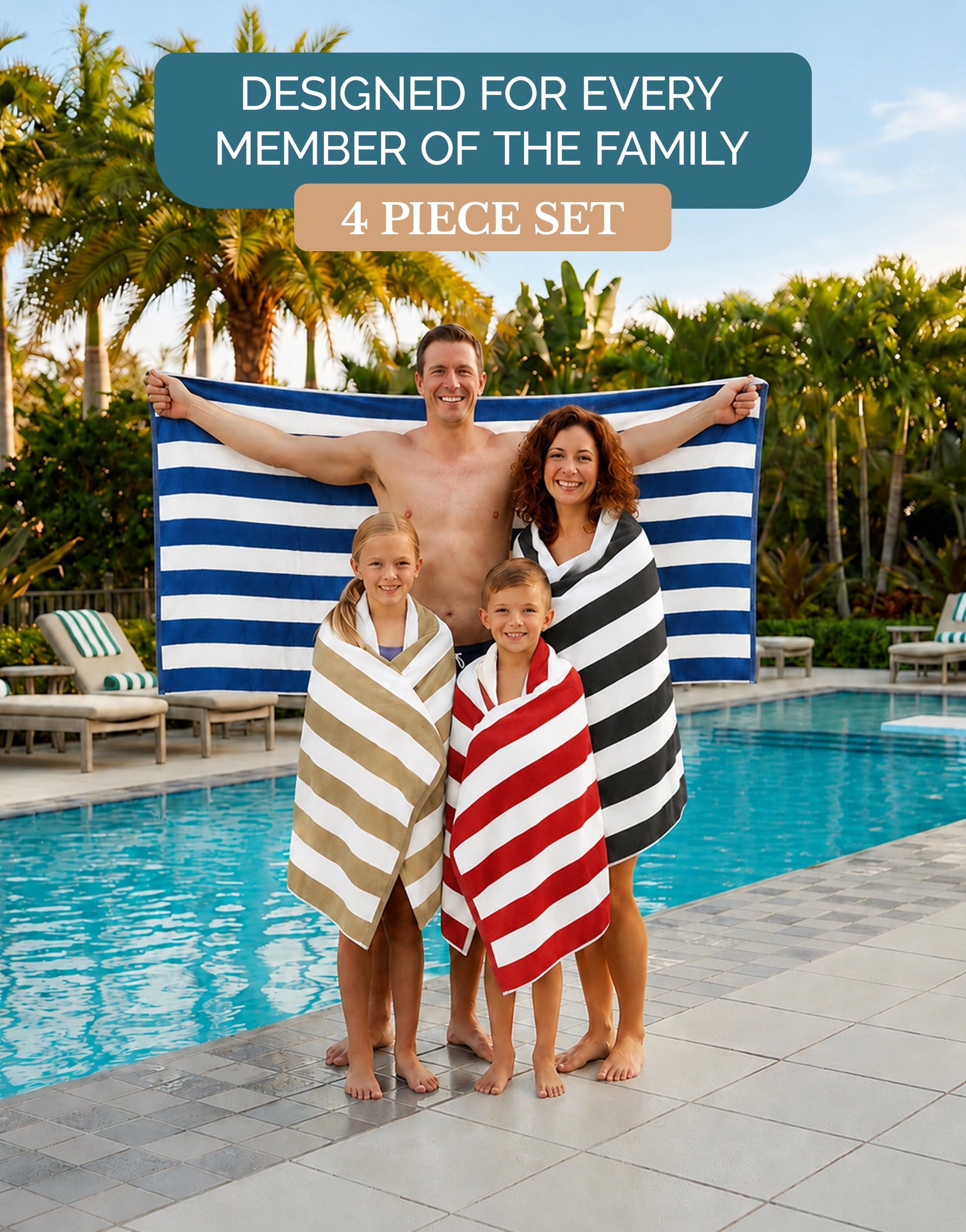 4-Piece Cabana Beach Towel Set