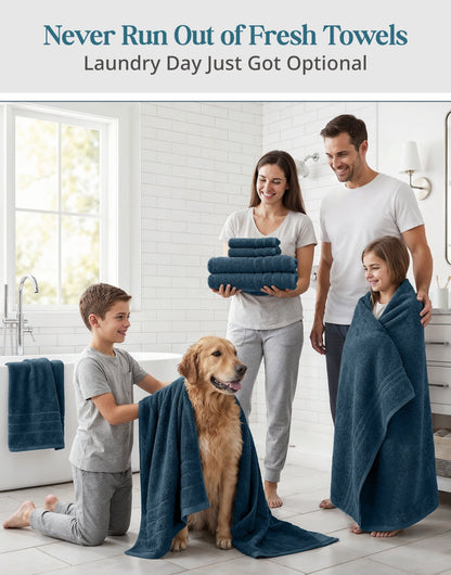12-Piece Cotton Bath Towel Set cp-gallery: color=Steel Blue; size=12 Piece Set