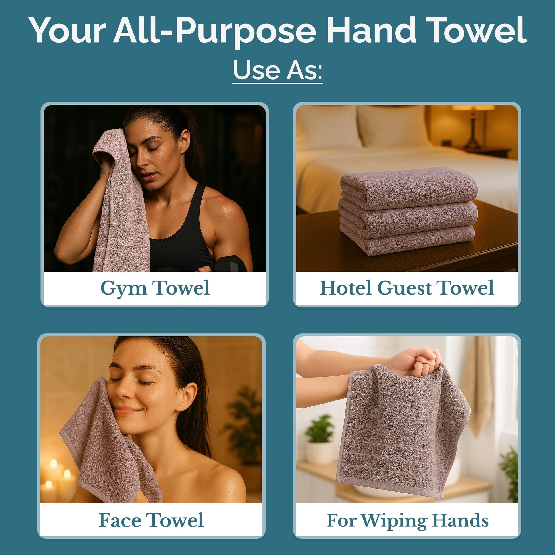 4-Piece Cotton Hand Towels Set