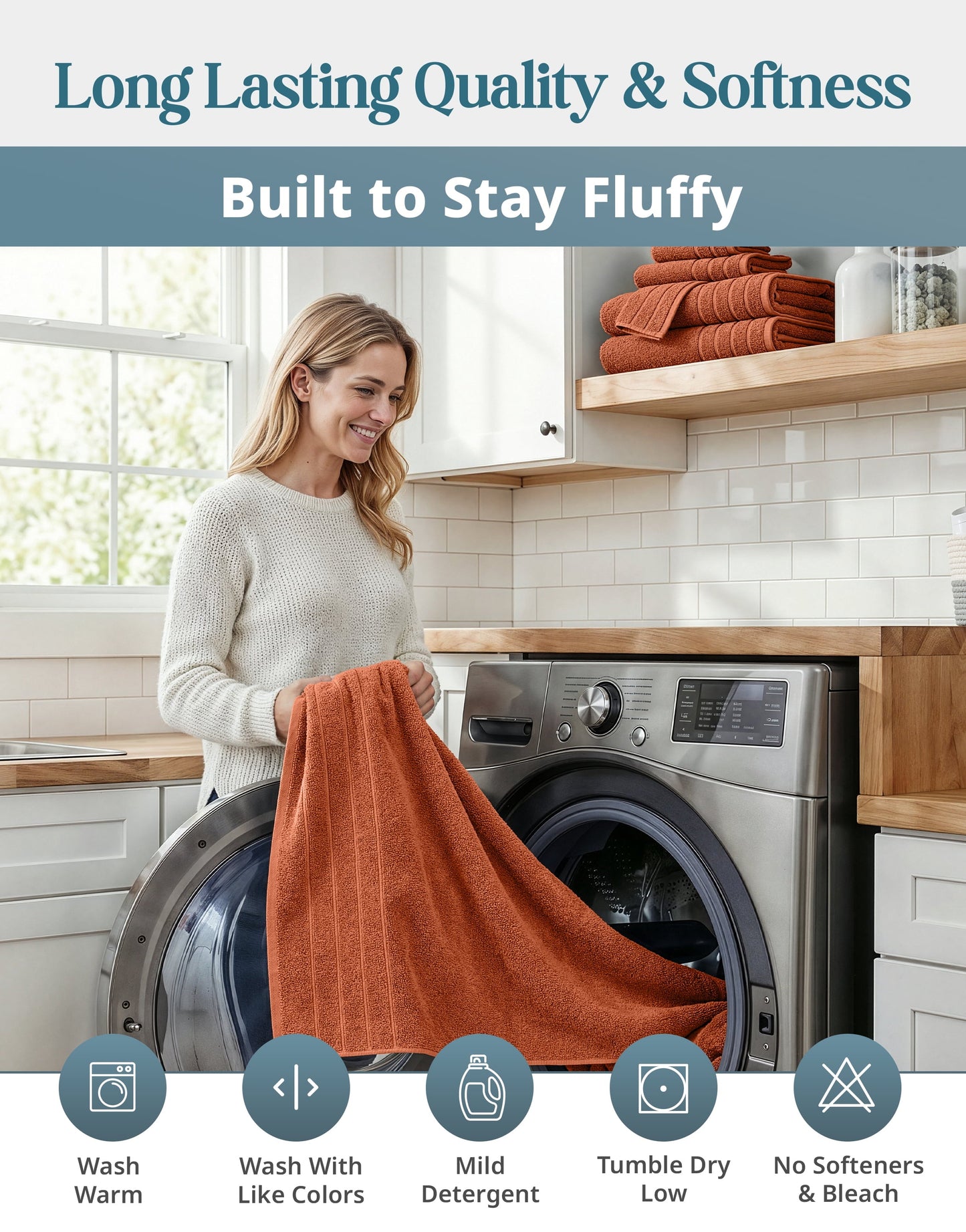 24-Piece Cotton Bath Towel Set cp-gallery: color=Rust; size=24 Piece Set