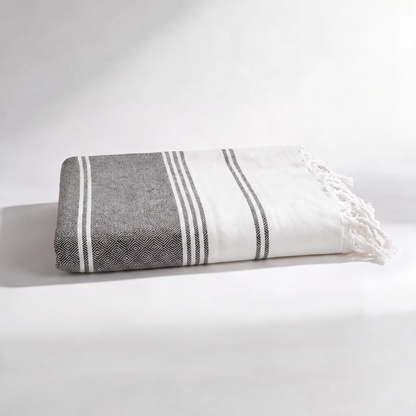 Turkish Beach Towel, Set of 1 - Ebony