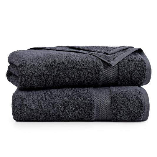 Lane Linen 2 Piece Bath Sheet Set - Black