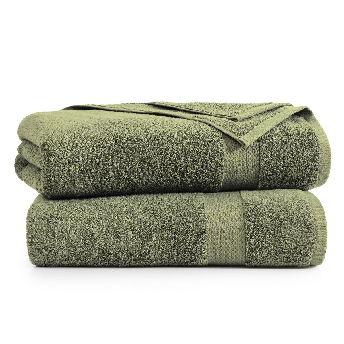 Lane Linen 2 Piece Bath Sheet Set - Oil Green