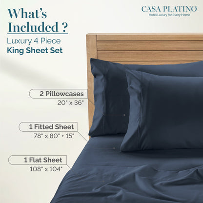 1000 Thread Count Egyptian Cotton Sheet Set cp-gallery: color=Estate Blue; size=King
