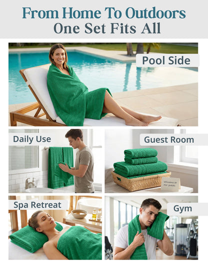 8-Piece Cotton Bath Towel Set cp-gallery: color=Emerald; size=8 Piece Set