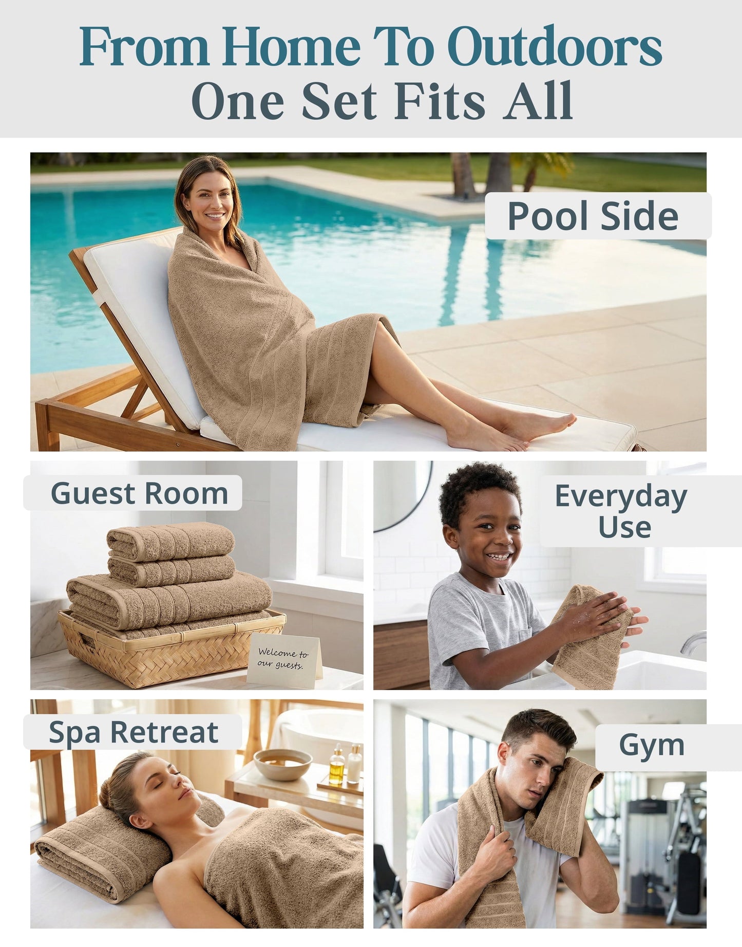 24-Piece Cotton Bath Towel Set cp-gallery: color=Towny Brown; size=24 Piece Set