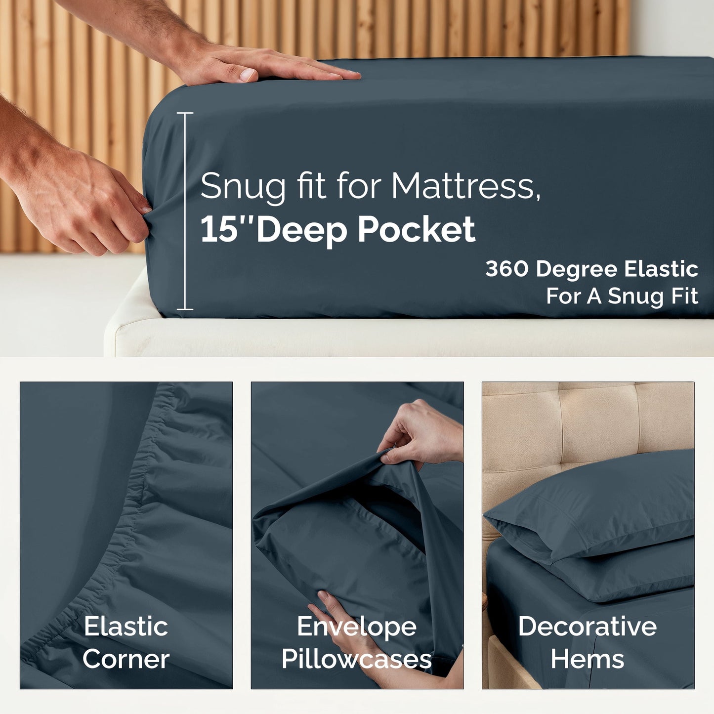 450 Thread Count Cotton Sheet Set cp-gallery: color=Estate Blue