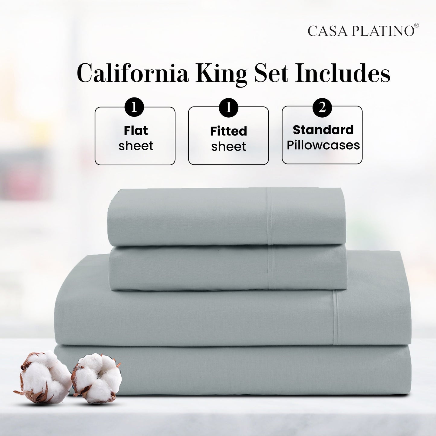 Percale Cotton Sheet Set cp-gallery: color=French Blue