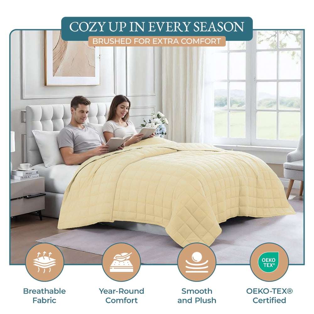 Quilted Bed Blanket cp-gallery: color=Vanilla