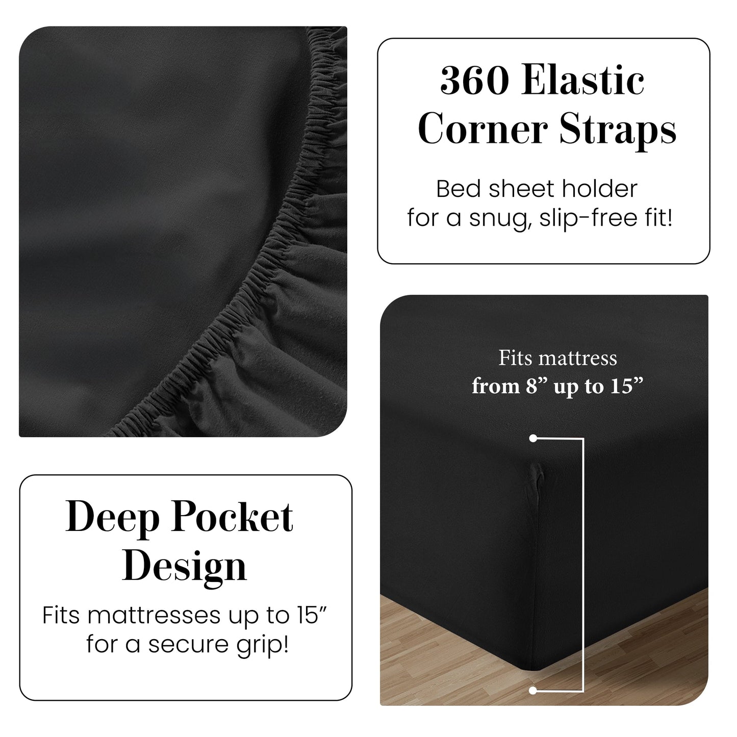 Percale Cotton Sheet Set cp-gallery: color=Black