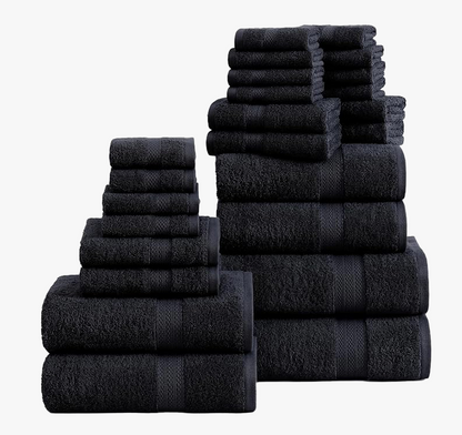 24 Piece Towel set-Black