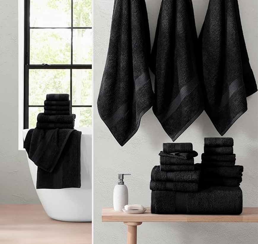 24 Piece Towel set-Black