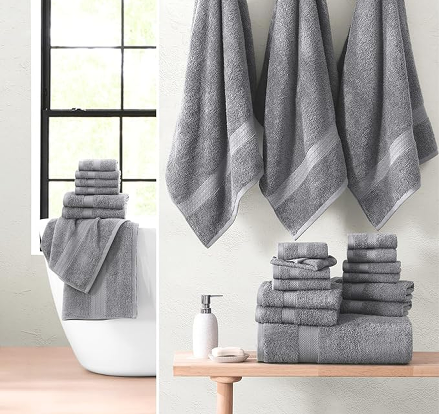 18 Piece Towel set-Cool Grey