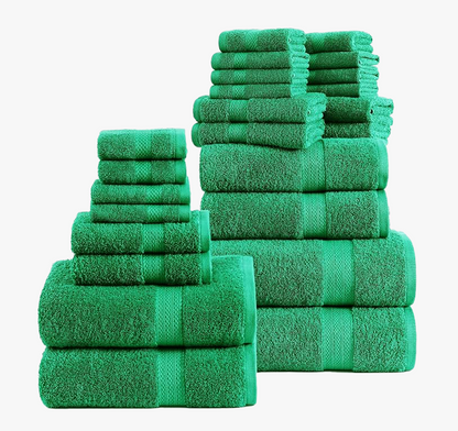 24 Piece Towel set-Emerald