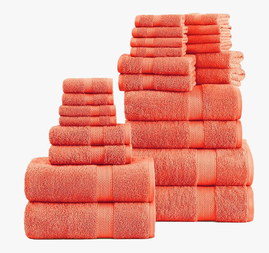 24 Piece Towel set-Living Coral
