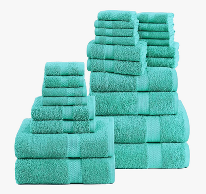 24 Piece Towel set-Teal