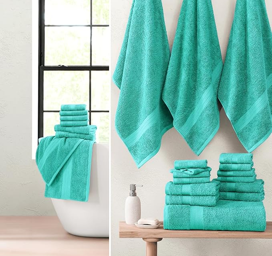 24 Piece Towel set-Teal