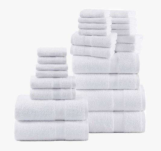 24 Piece Towel set-White