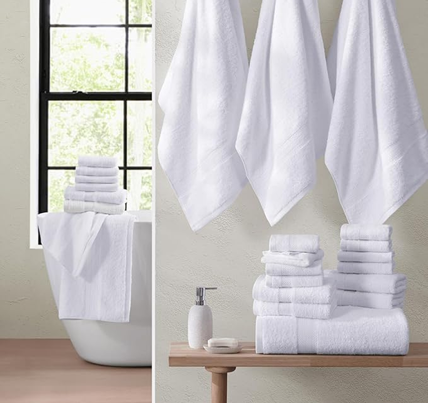 24 Piece Towel set-White
