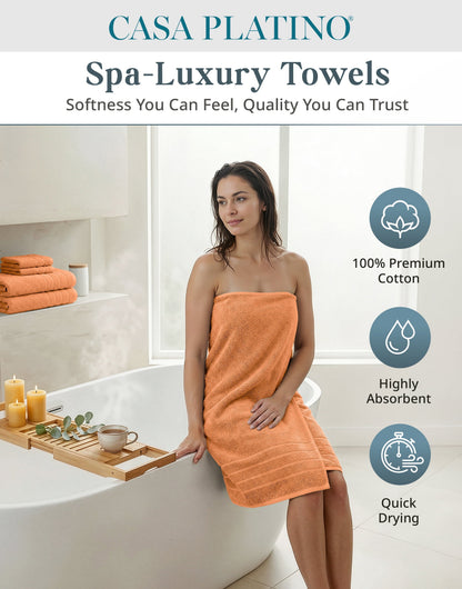 12-Piece Cotton Bath Towel Set cp-gallery: color=Peach Fuzz; size=12 Piece Set