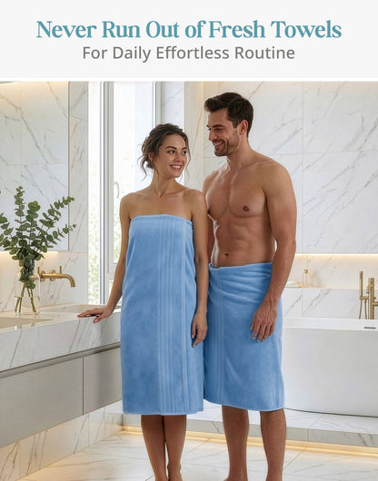 4-Piece Cotton Bath Towels Set cp-gallery: color=Cerulean Blue; size=4 Piece Set