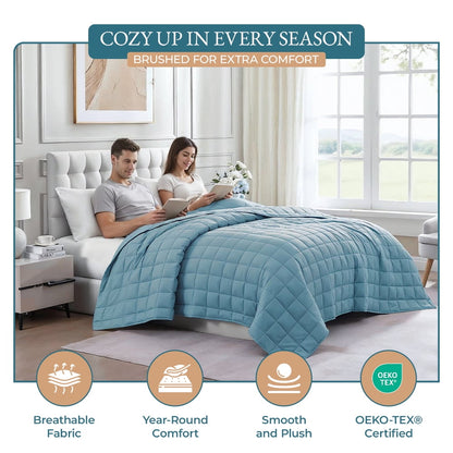 Quilted Bed Blanket cp-gallery: color=French Blue