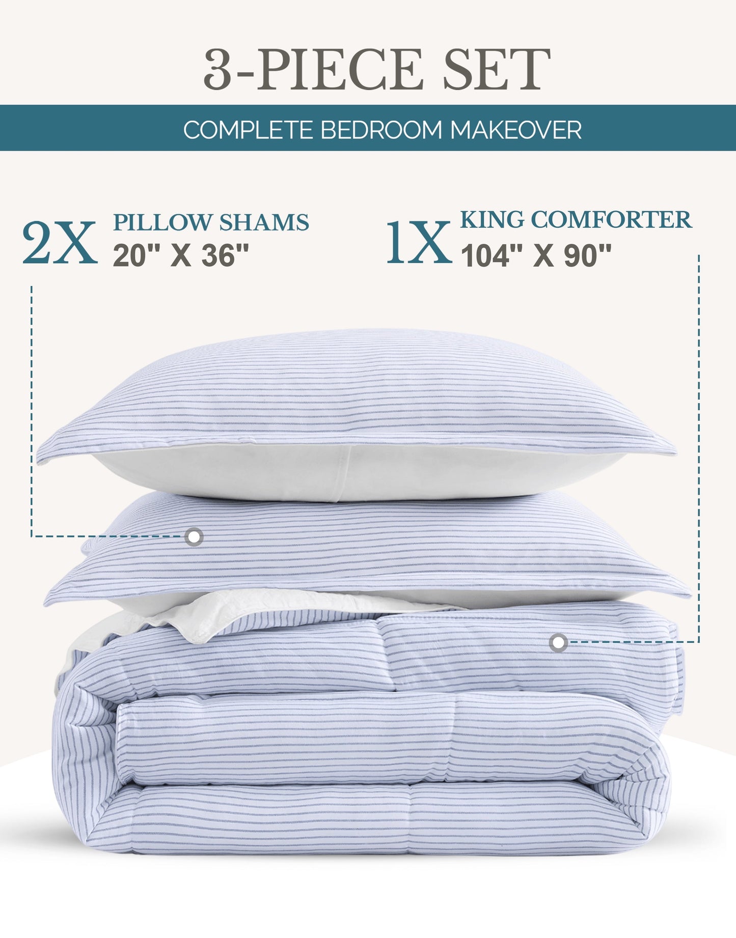 Down-Alternative Comforter cp-gallery: color=Ticking Stripe Blue; size=Queen