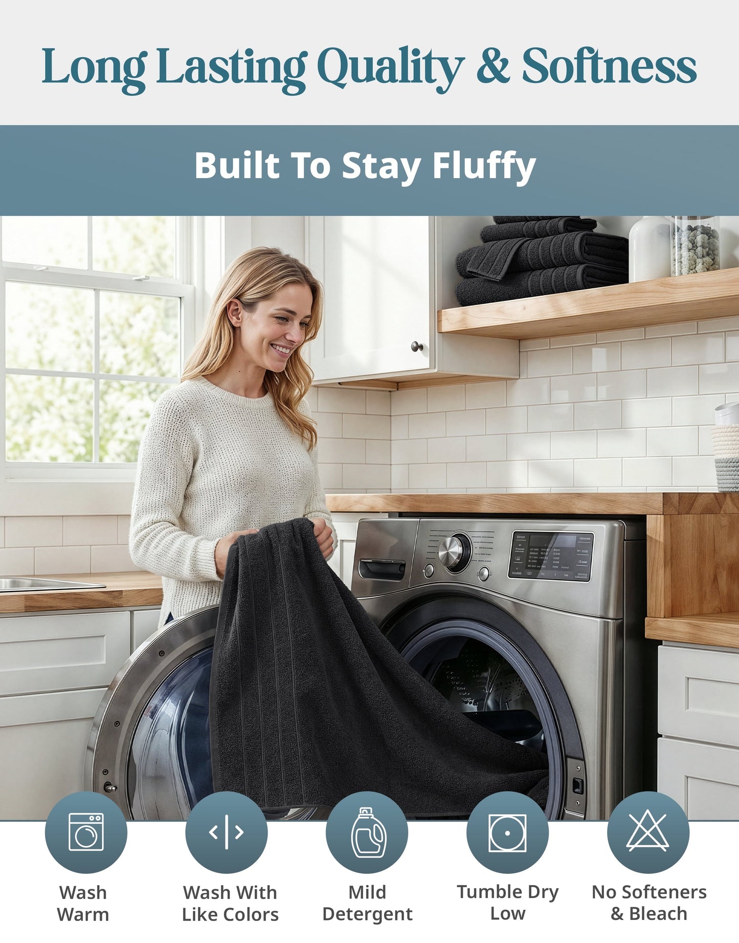 2-Piece Oversized Bath Sheets Set cp-gallery: color=Black; size=2 Piece Set