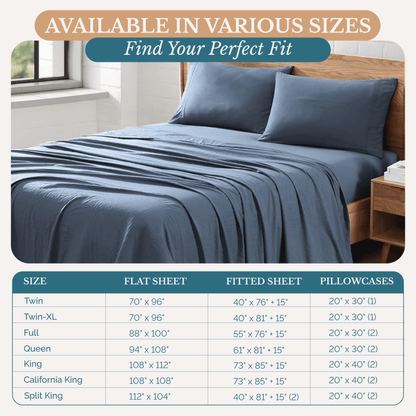 Washed Microfiber Sheet Set cp-gallery: color=Estate Blue