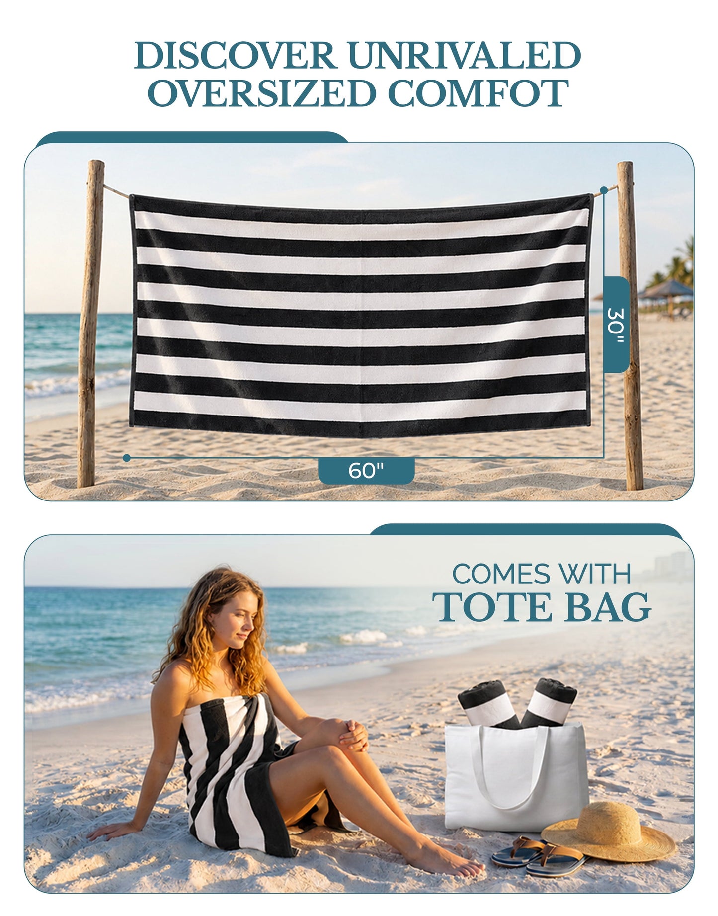 4-Piece Cabana Beach Towel Set cp-gallery: color=Grey; size=4 Piece Set