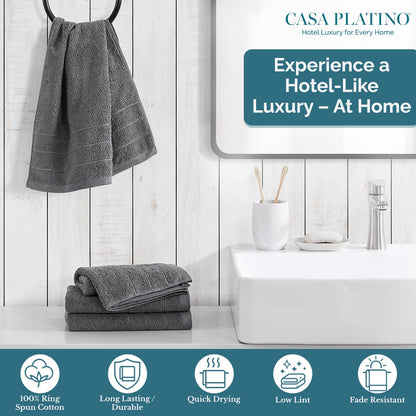 4-Piece Cotton Hand Towels Set cp-gallery: color=Grey; size=4 Piece Set