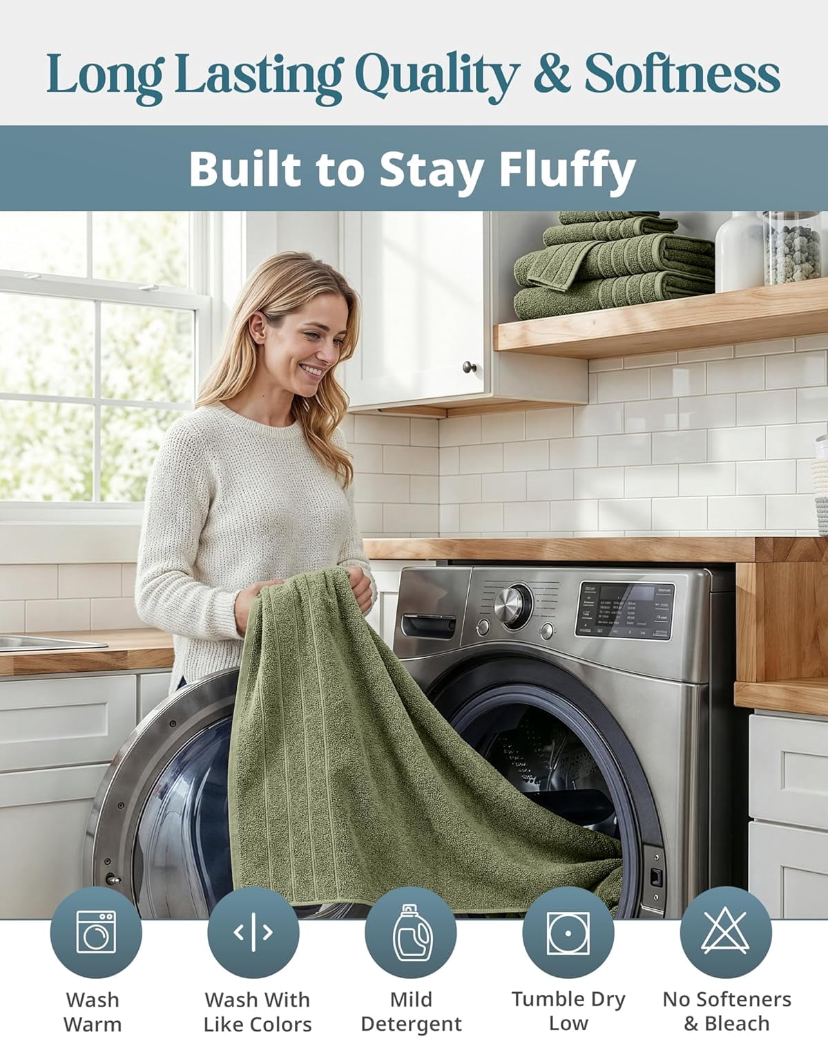 24-Piece Cotton Bath Towel Set