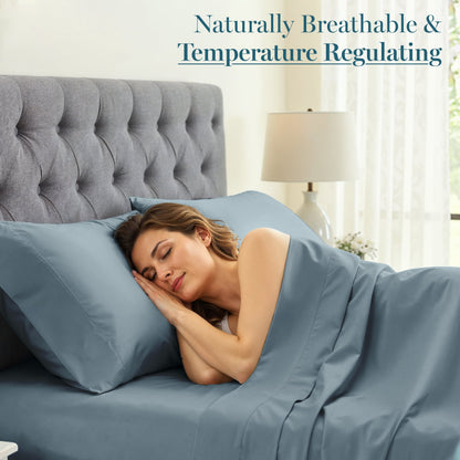 1000 Thread Count Egyptian Cotton Sheet Set cp-gallery: color=French Blue